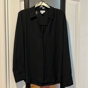 NWT Sheer Black Liz Claiborne button down blouse